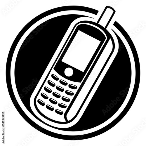 Retro mobile phone design isolated on white background