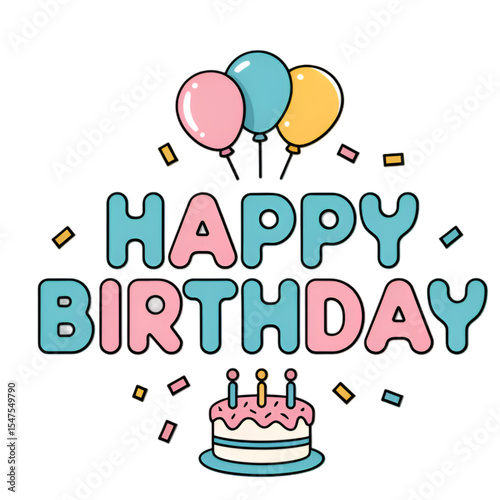 happy birthday card with birthday cake