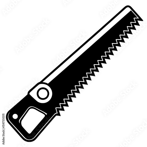 Hand saw tool for carpentry isolated on white background