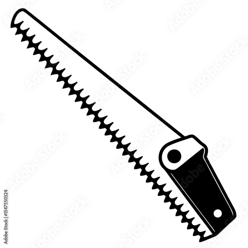 Hand saw tool for cutting isolated on white background
