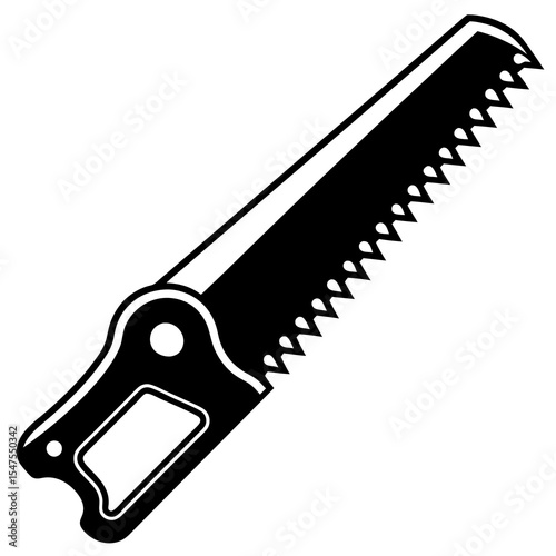 Hand saw tool for woodworking isolated on white background