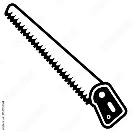 Hand saw tool isolated on white background for cutting wood