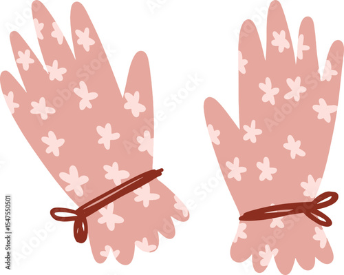 Floral Pink Gloves