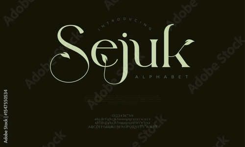 Nature-inspired serif font with leafy swirls and fresh elegance