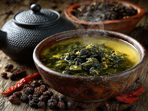 A steaming cup of Tie Guan ...