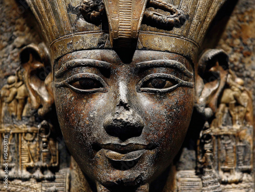 An ancient Egyptian statue ...