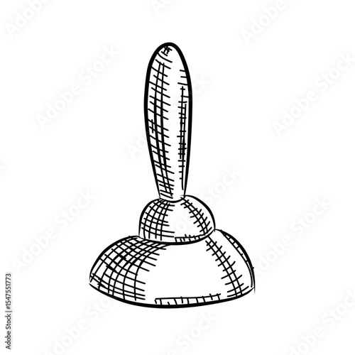 toilet plunger vector sketch line art hand drawn illustration 