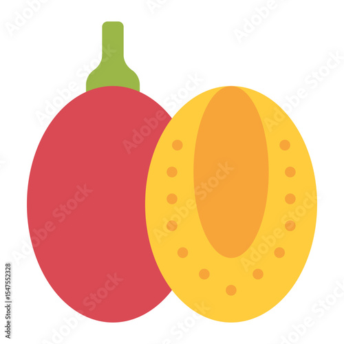 Tamarillo Fruit Icon Indonesia