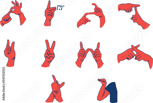 Hand Gestures - Sign Language Indonesian Alphabet R-Z