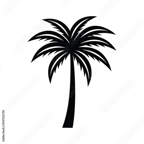 Palm tree icon vector silhouette
