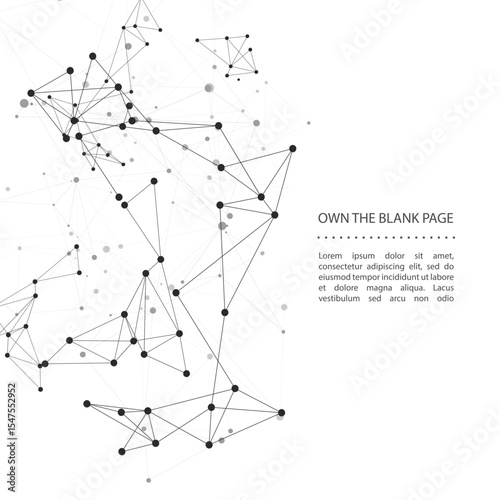 Vector connect lines and dots on white background. Network connection structure. Abstract template for your design