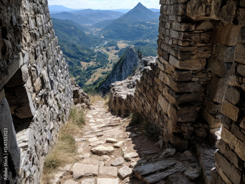 Scenic ruins of Montsegur c...