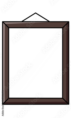 Simple Hanging Frame Vector - Blank Photo Border & Template