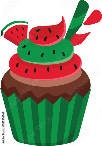 Wallpaper Mural Delicious Watermelon Cupcake Summer Dessert Recipe Inspiration Torontodigital.ca