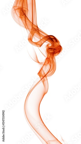 Abstract Orange Smoke Swirl on a Transparent Background