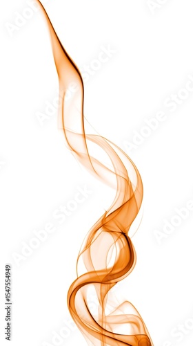 Abstract Orange Smoke Swirl on a Transparent Background