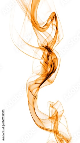 Abstract Orange Smoke Swirl on a Transparent Background