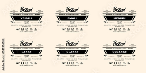 Clothing neck label printed tag concept vector design	