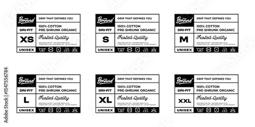 Clothing neck label printed tag concept vector design	