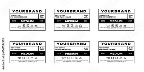 Clothing neck label printed tag concept vector design	