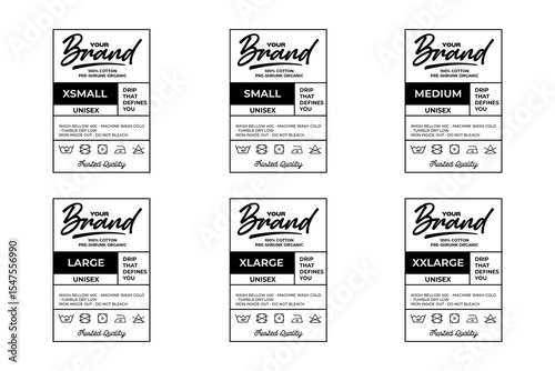 Clothing neck label printed tag concept vector design	