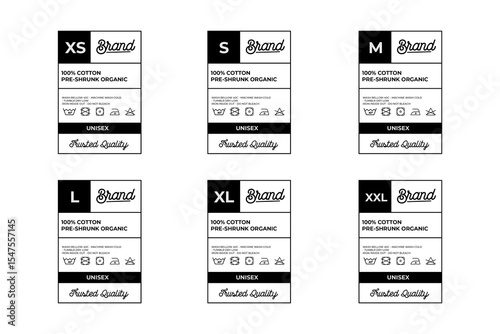 Clothing neck label printed tag concept vector design	