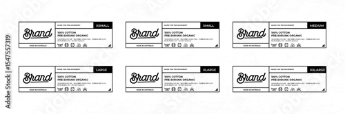 Clothing neck label printed tag concept vector design	