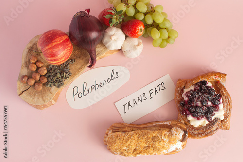 A combination of foods rich in nutrients and polyphenols and foods with harmful trans fats