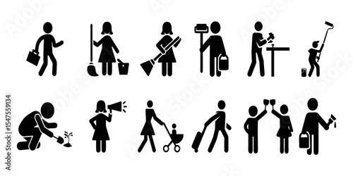 Professional Cleaning Service Pictogram Set