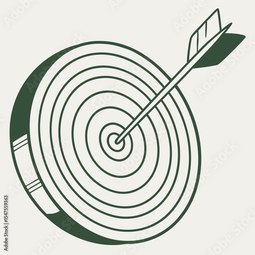 Flat style bullseye target graphic perfect hit illustration