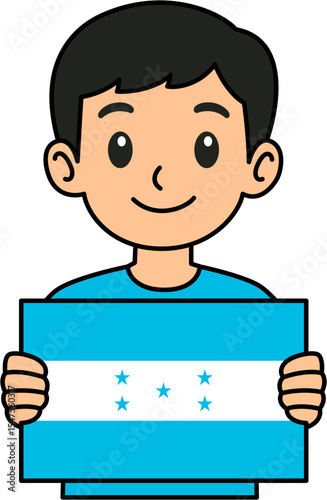 A man is holding the Honduras flag