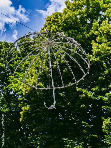 Vertical shot of a decorative lamp shaped like an umbrella