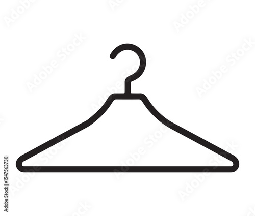 Hanger isolated on white background. Simple line art hangers wardrobe and fashion icons.