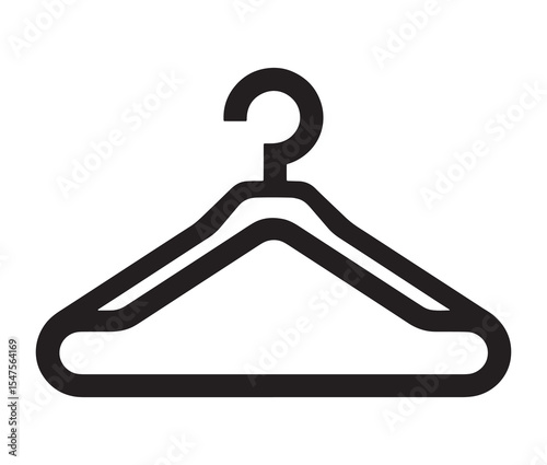 Hanger isolated on white background. Simple line art hangers wardrobe and fashion icons.