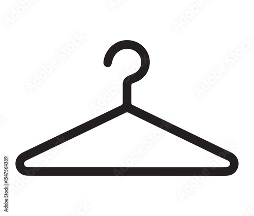 Hanger isolated on white background. Simple line art hangers wardrobe and fashion icons.