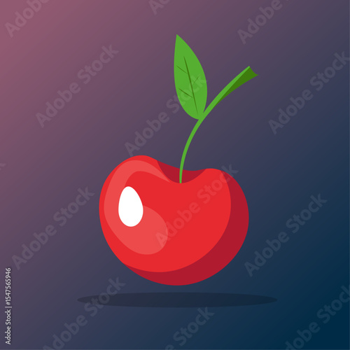 red berry on a branch for casino slots vector flat design
