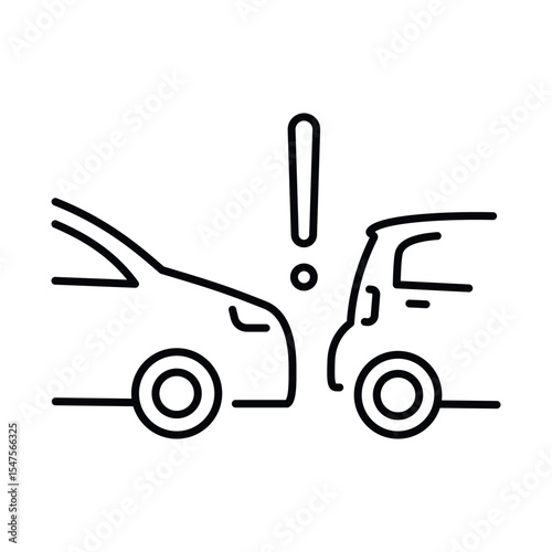 Vector icon illustrating safe distance between cars to raise awareness about road safety and responsible driving