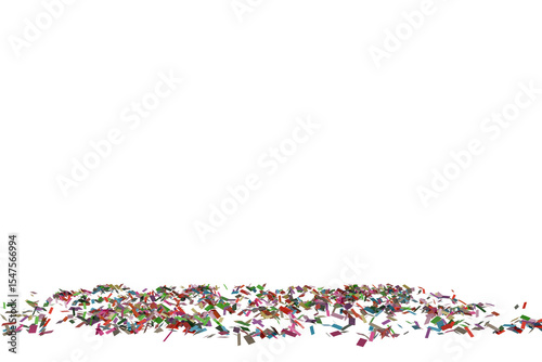 horizontal band of multicolored, short, thin, irregular lines against a black background, resembling confetti or a stylized landscape.  creating a textured, somewhat chaotic pattern