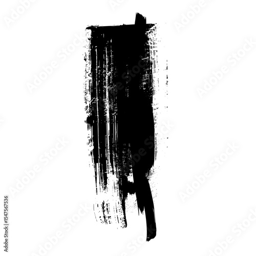 Vertical brush stroke silhouette black art vector