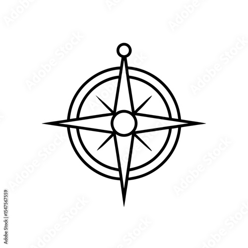 compass navigation icon on white background  .svg