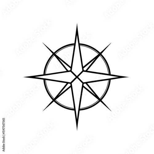 compass rose icon on white background  .svg