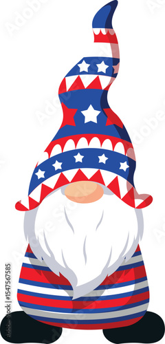 Wallpaper Mural Patriotic Gnome Illustration Fourth of July Gnome Design Torontodigital.ca