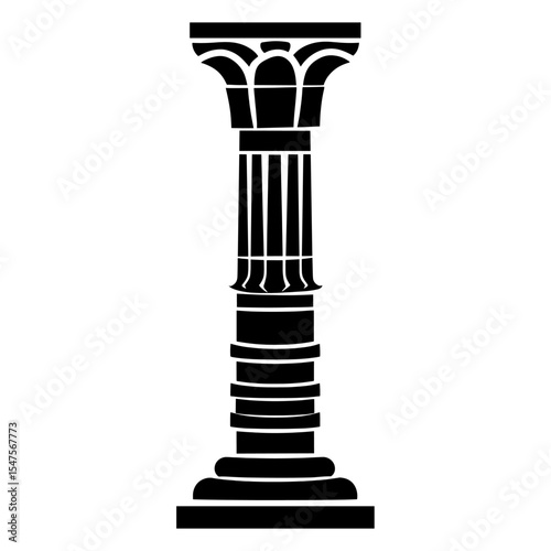 Thick Egypt pillar architecture column architectural vector