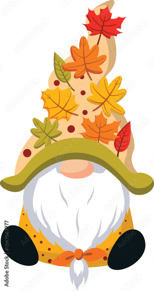 custom made wallpaper toronto digitalAdorable Autumn Gnome with Colorful Fall Leaves Hat Perfect for Thanksgiving and Fall Decorations