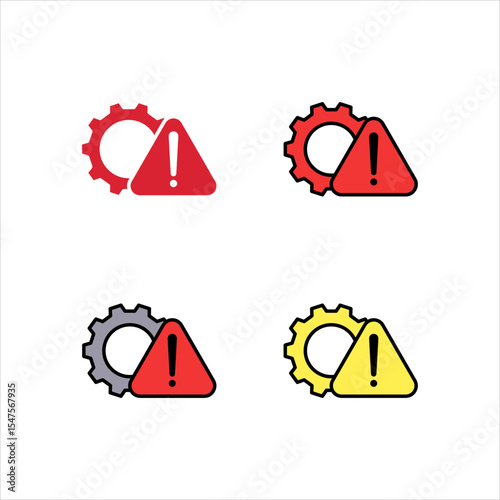 System error icon set, system not working sign. vector illustration