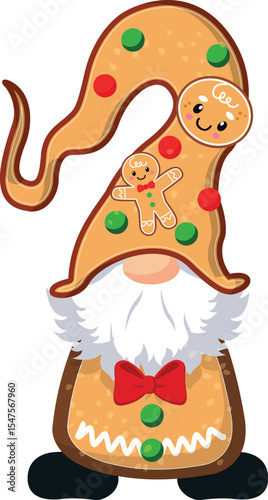 Wallpaper Mural Adorable Gingerbread Gnome Christmas Illustration Festive Holiday Character Design Torontodigital.ca