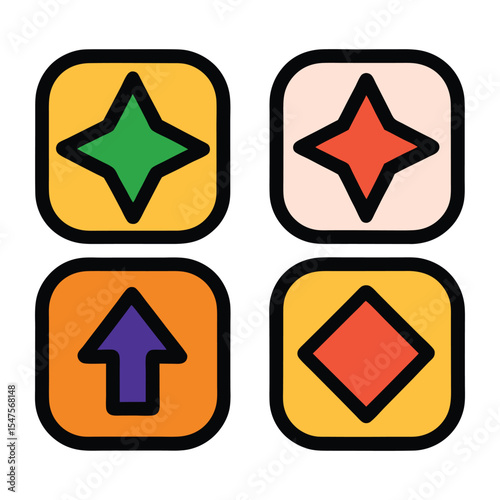 Geometric Arrow Icon Set  Directional Navigation Vectors with Unique Shape Variants for UI and Infographics, arrow, icon set, vector, navigation, eps, trendy vector eps