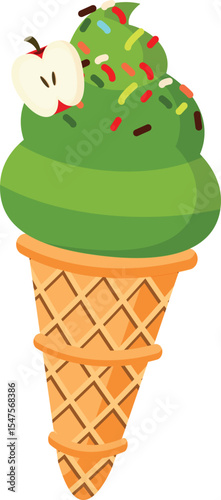 Wallpaper Mural Delicious Green Apple Ice Cream Cone with Sprinkles A Refreshing Summer Treat Torontodigital.ca