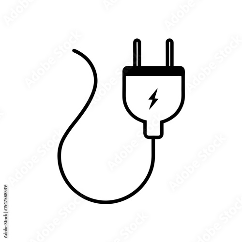 electric plug icon on white background  .svg