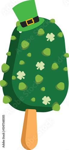 Wallpaper Mural Leprechaun's Delight Festive Green Ice Pop with Shamrocks Torontodigital.ca